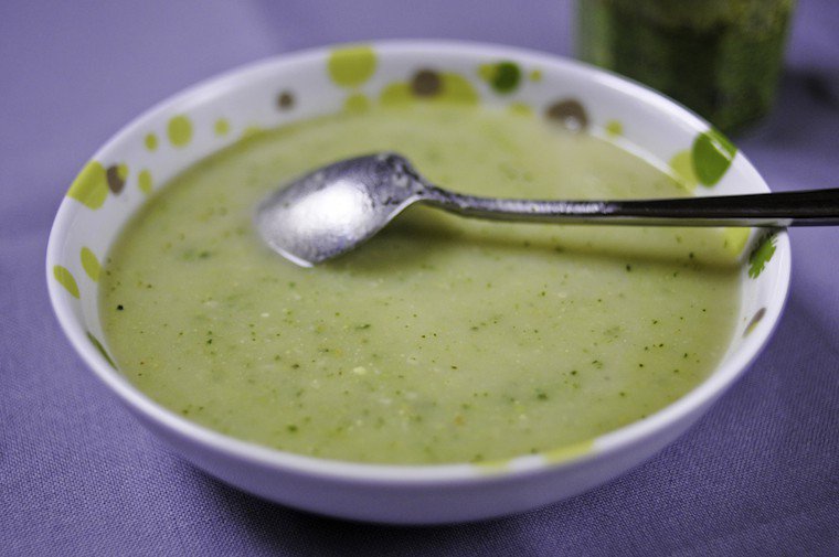 Pattypan Squash Soup with Pesto Recipe