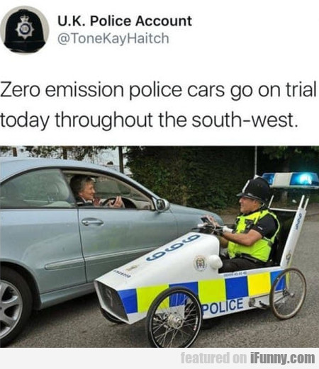 Zero Emission Police Cars Go On Trial Today…
