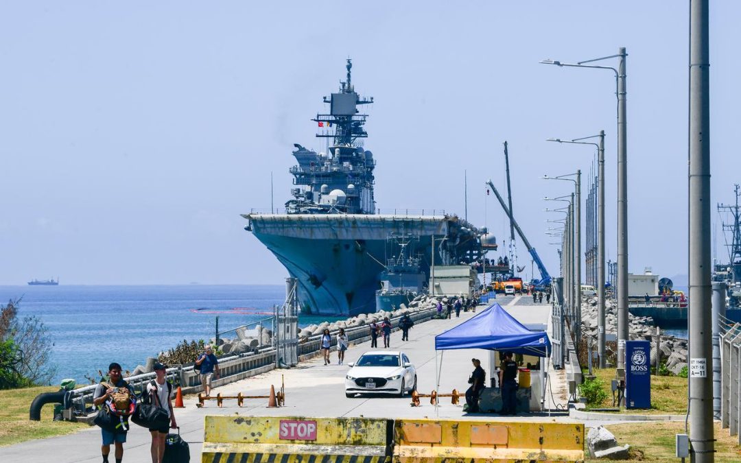 USS Tripoli drops off Okinawa-based Marines following return from Iran war