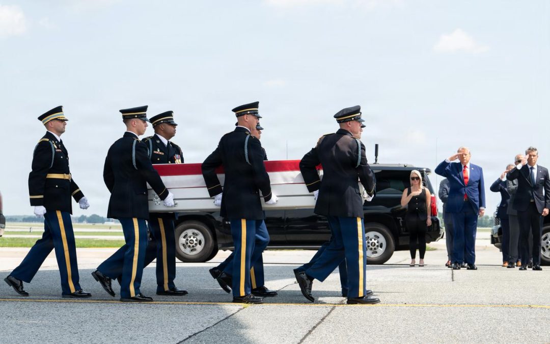 Remains of 4 US soldiers arrive at Dover Air Force Base for dignified transfer