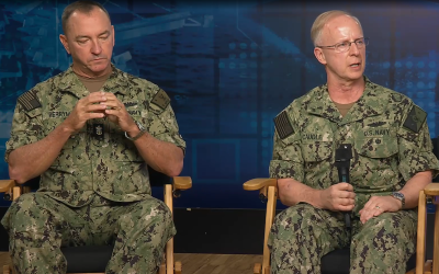 Top Navy admiral holds ‘worldwide’ town hall; sailors ask about deployments, the future, health care and haircuts