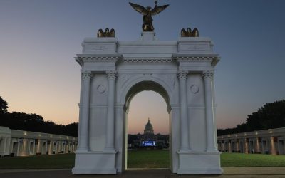 Trump suggests his arch will house drones, snipers, ammunition