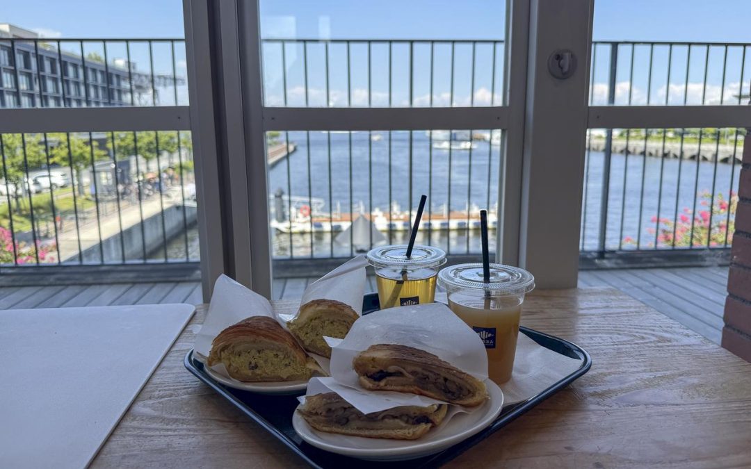 Coffee, croissants and Yokohama Bay create an ideal atmosphere at Zebra cafe